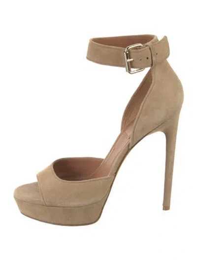 Pre-owned Givenchy Suede D'orsay Pumps In Neutral