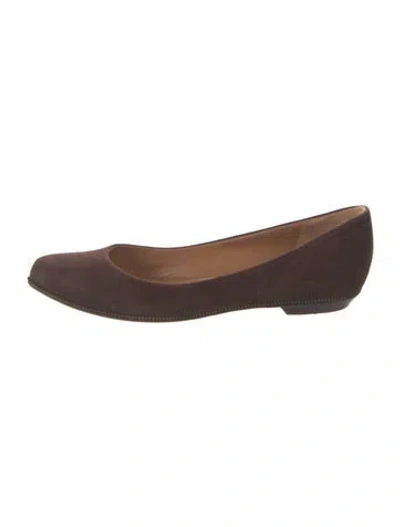 Pre-owned Givenchy Suede Flats In Brown