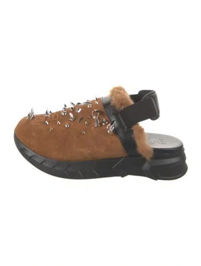 Pre-owned Givenchy Suede Graphic Print Loafers In Brown