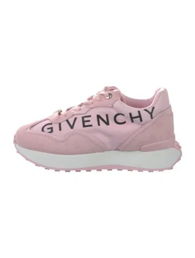 Pre-owned Givenchy Suede Graphic Print Sneakers In Pink