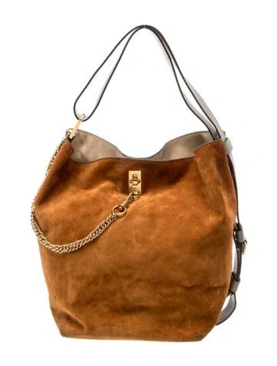 Pre-owned Givenchy Suede Hobo In Brown