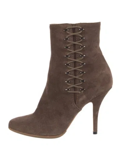 Pre-owned Givenchy Suede Lace-up Boots In Brown