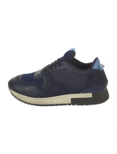 Pre-owned Givenchy Suede Mesh Accents Sneakers In Blue