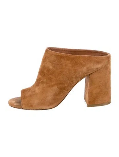 Pre-owned Givenchy Suede Mules In Brown