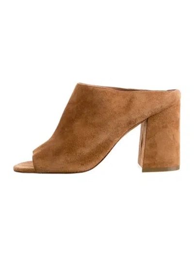 Pre-owned Givenchy Suede Mules In Brown
