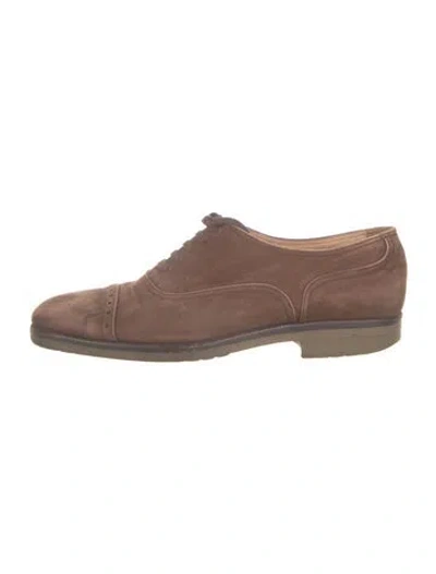 Pre-owned Givenchy Suede Oxfords In Brown