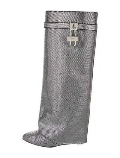 Pre-owned Givenchy Suede Printed Rain Boots In Multi