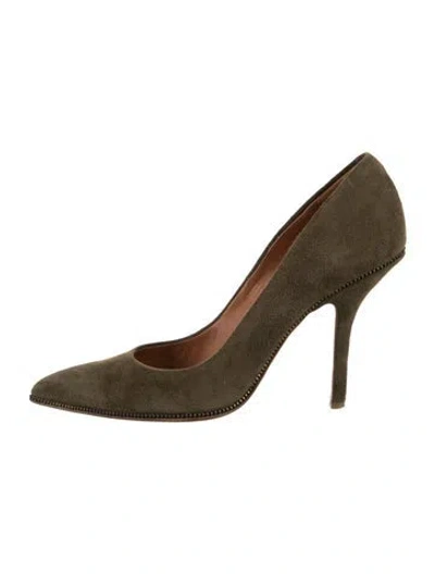 Pre-owned Givenchy Suede Pumps In Green