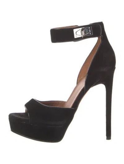 Pre-owned Givenchy Suede Sandals In Black