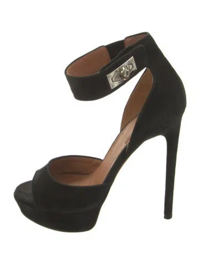 Pre-owned Givenchy Suede Sandals In Black