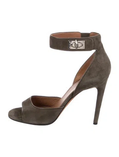 Pre-owned Givenchy Suede Sandals In Green