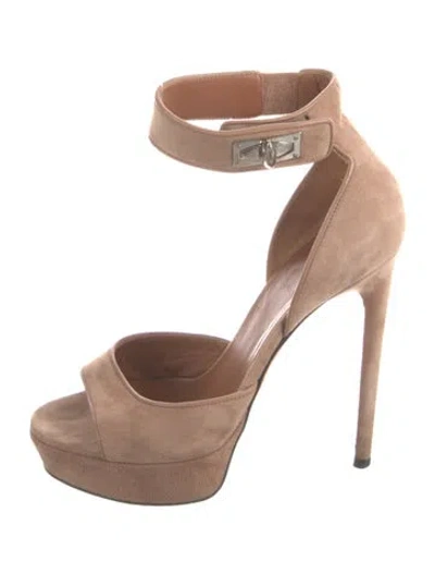 Pre-owned Givenchy Suede Sandals In Neutrals