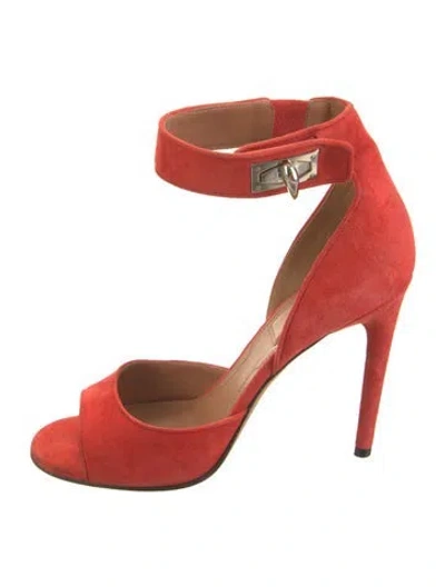 Pre-owned Givenchy Suede Sandals In Red