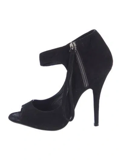 Pre-owned Givenchy Suede Slingback Sandals In Black