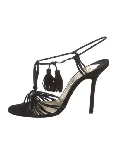 Pre-owned Givenchy Suede Slingback Sandals In Black