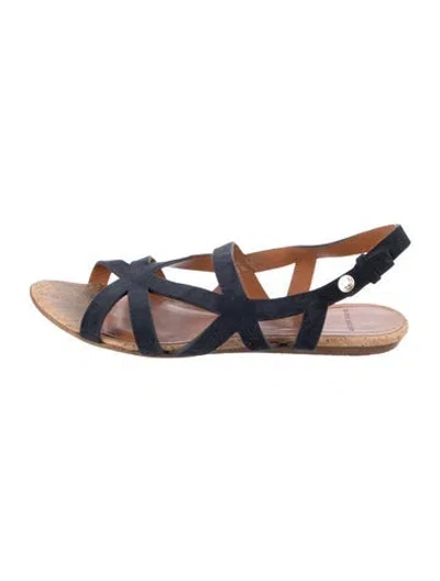 Pre-owned Givenchy Suede Slingback Sandals In Blue