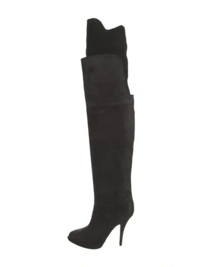 Pre-owned Givenchy Suede Sock Boots In Black