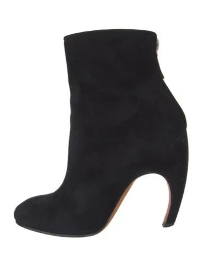 Pre-owned Givenchy Suede Sock Boots In Black