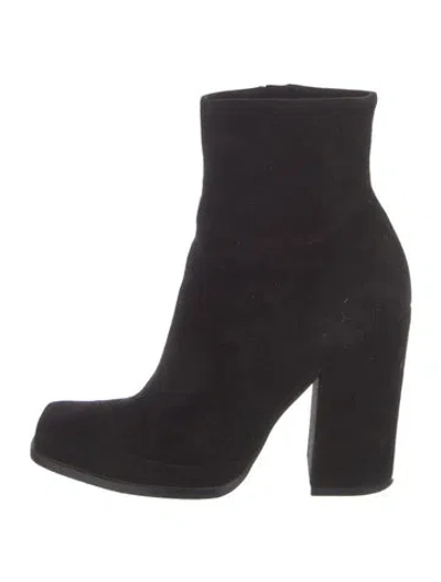 Pre-owned Givenchy Suede Sock Boots In Black