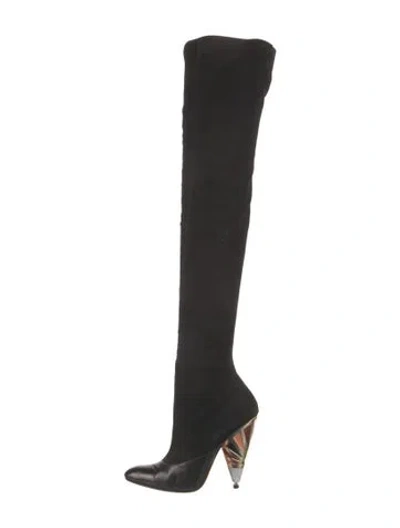 Pre-owned Givenchy Suede Sock Boots In Black