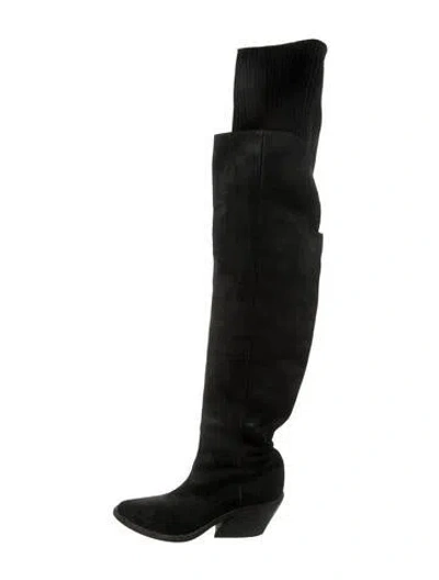 Pre-owned Givenchy Suede Sock Boots In Black