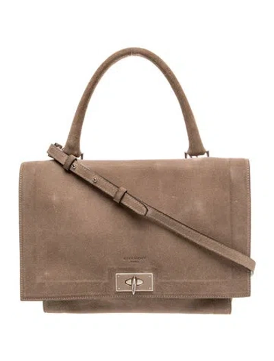 Pre-owned Givenchy Suede Top Handle Bag In Neutral