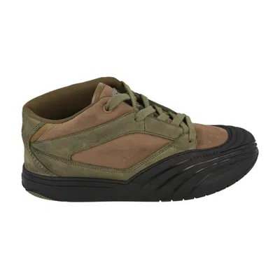 Pre-owned Givenchy Suede Trimmed Mid Sneaker 'green' | Men's Size 41.5