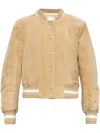 Givenchy Suede Varsity Jacket In Neutral