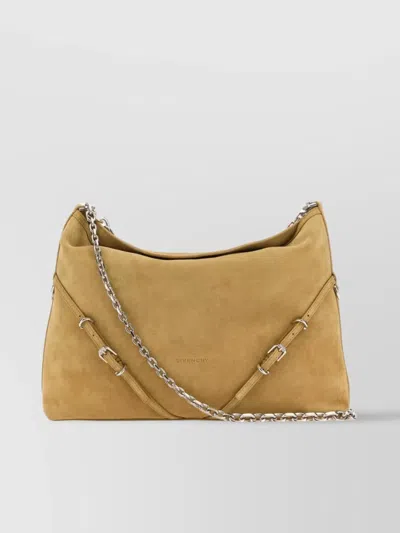 Givenchy Suede Voyou Chain Shoulder Bag In Brown