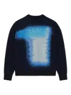 Givenchy Abstract Pattern Crewneck Sweater With Ribbed Finish In Black