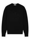 Givenchy Black Crew Neck Sweater With Logo Lettering On The Front In Cotton Man In Black
