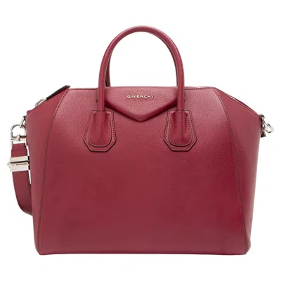 Pre-owned Givenchy Sugar Goatskin Antigona Medium Satchel In Brown