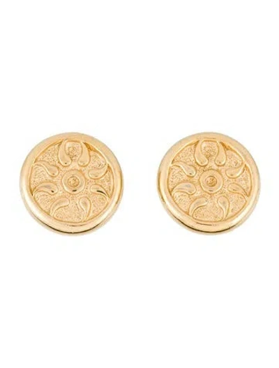 Pre-owned Givenchy Sun Clip-on Earrings In Gold