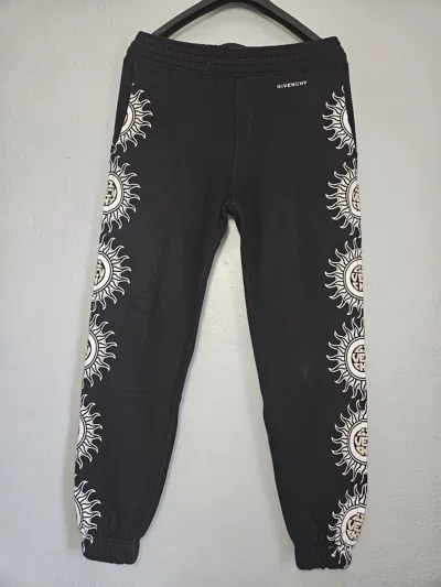 Pre-owned Givenchy Sun Logo Black Joggers