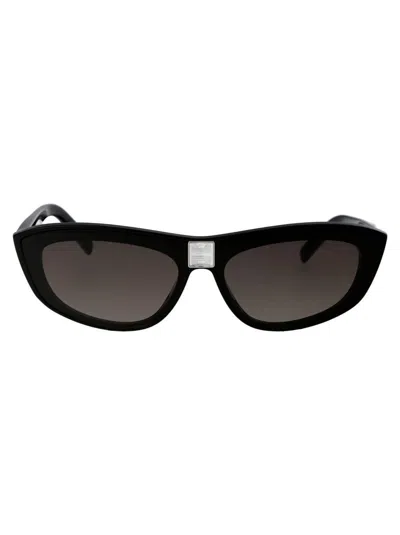 Givenchy 4gem Cat-eye Mask Acetate Sunglasses In Black/smoke