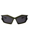 Givenchy Giv Cut 69mm Oversize Geometric Sunglasses In 97a Matte Dark Green / Smoke