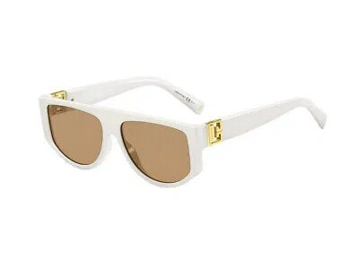 Pre-owned Givenchy Sunglasses Gv 7156/s Vk6/70 White Brown Rectangular