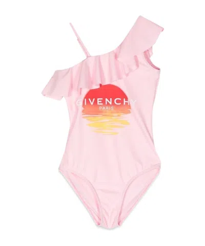 Givenchy Sunset Logo One-piece Swimsuit In Pink