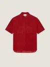 Givenchy Couture Seam Overshirt In Suede In Red