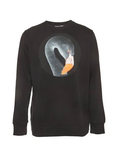 Pre-owned Givenchy Swan-print Sweatshirt In Black
