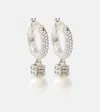 Givenchy Swarovski And Faux Pearl Hoop Earrings In Silver