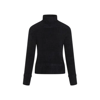 Givenchy Turtleneck Textured Knit Sweater In Black