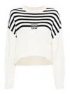 Givenchy 4g Striped Sweater In Wool And Cotton In Blue