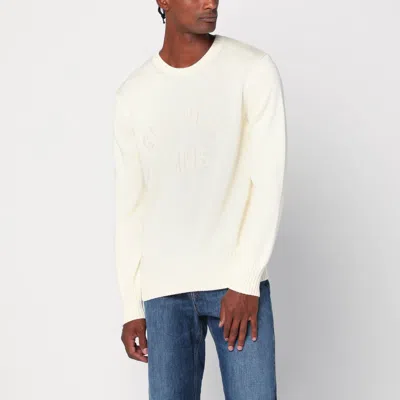 Givenchy Sweater Écru In Cotton With Logo In White