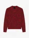 Givenchy Sweater In Snake Jacquard In Dark Red