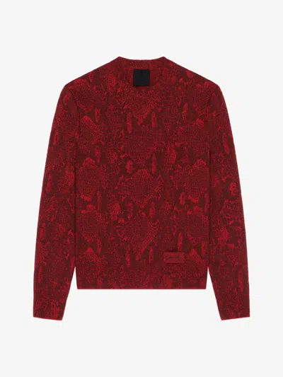 Givenchy Sweater In Snake Jacquard In Dark Red