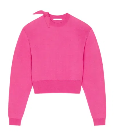 Givenchy Sweater In Wool And Cotton With Bow Detail In Pink