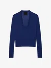 Givenchy Sweater Slim In Cashmere And Silk In Saphir Blue