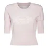 Givenchy Ribbed Crewneck Knitwear Half-length Sleeves In Pink