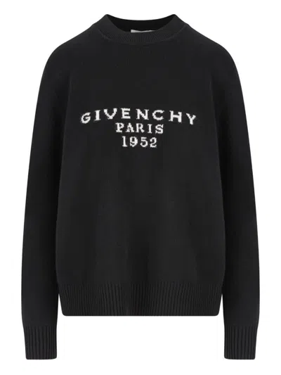 Givenchy Womens Black Brand-intarsia Round-neck Wool And Cashmere Sweater